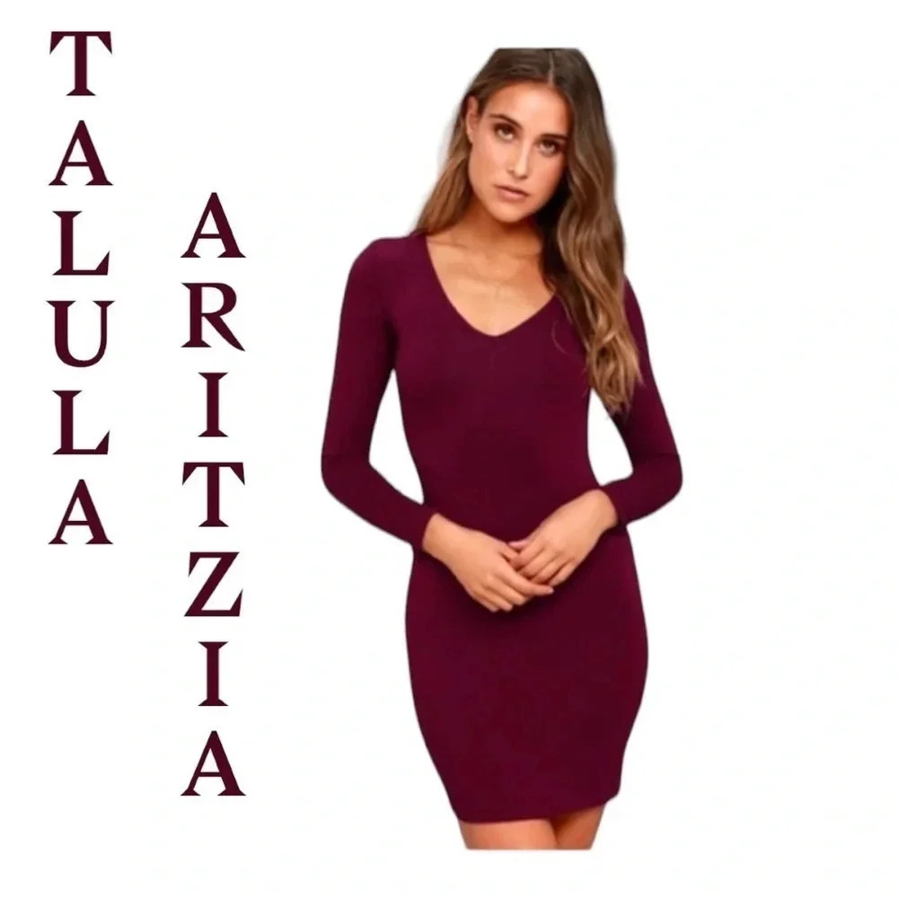 TALULA-ARITZIA V-Neck Womens Raspberry‎ Color Dress